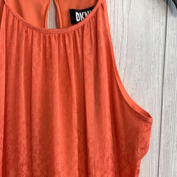 DKNY Orange Midi Sleeveless Dress Size 4 NWT - Picture 3 of 6